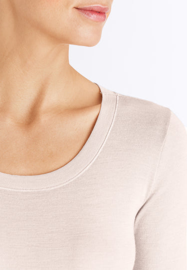 71655 Silk/Cashmere Long Sleeve Shirt - 1203 Vanilla